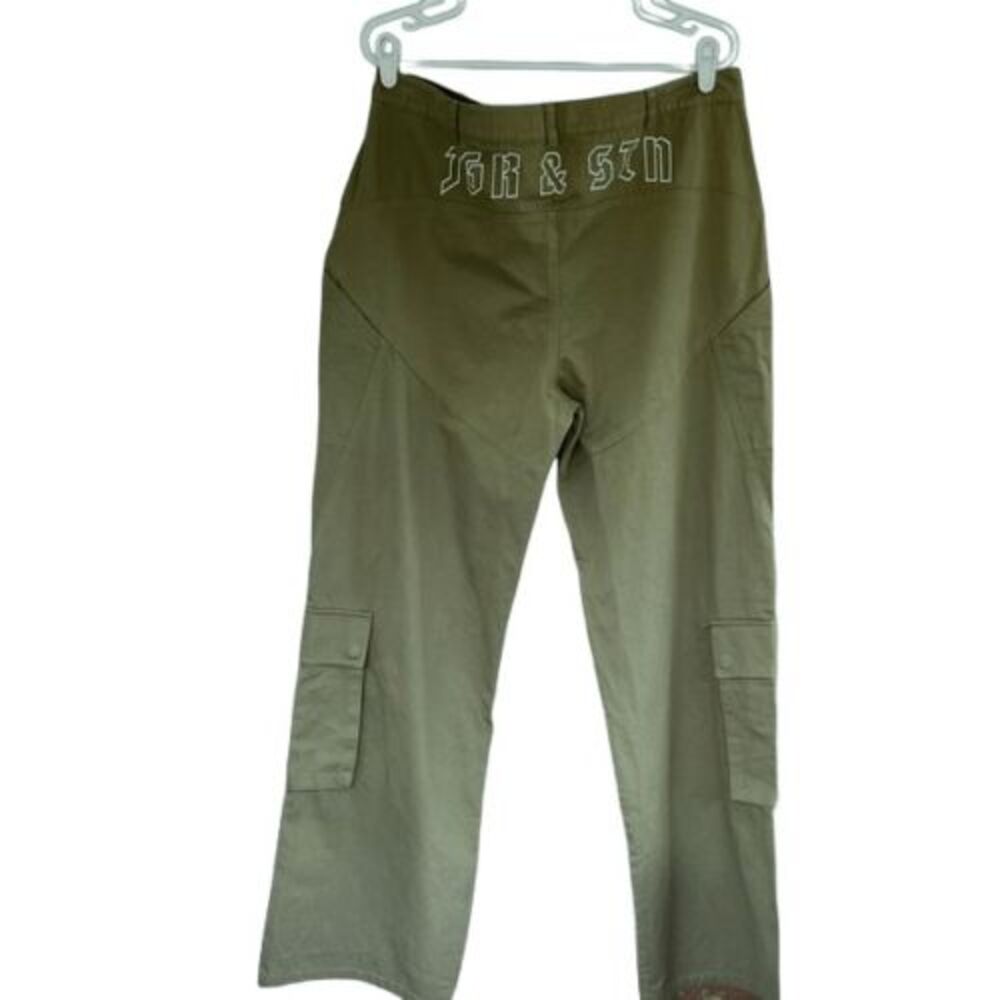 NWT JGR & STN Olive Green High Rise Wide Leg Cargo Pants US 14 AU 14 EU 32 - Picture 7 of 11